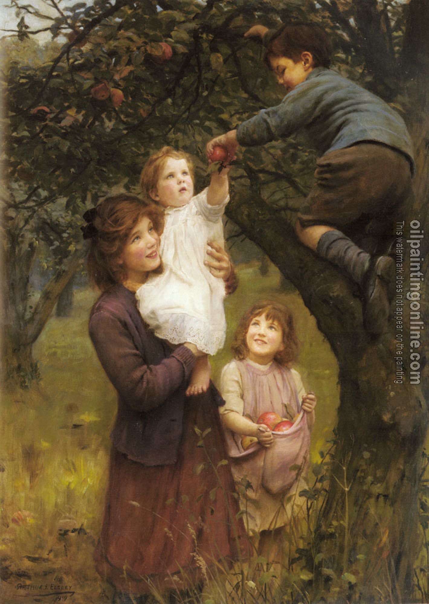 Elsley, Arthur John - Picking Apples